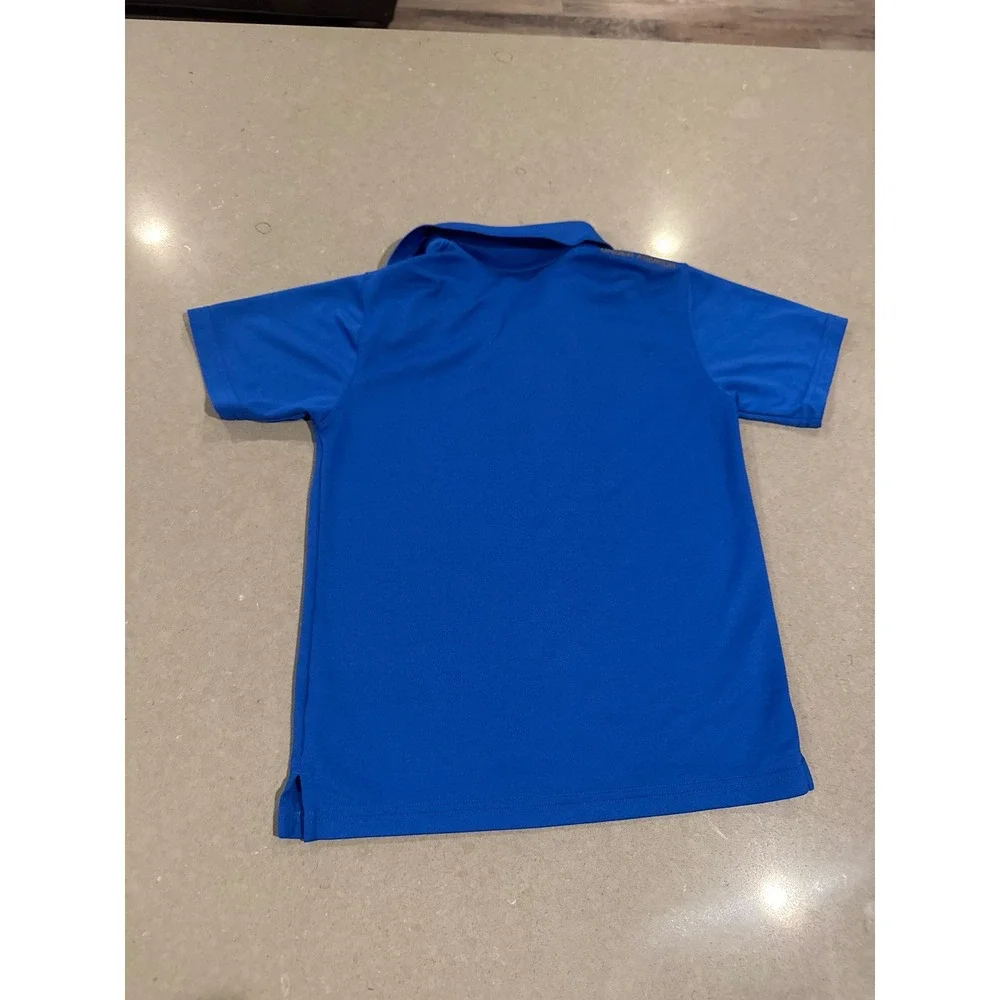 Under Armour‎ HeatGear Polo Shirt Kids Size 6 Blue Athletic Training